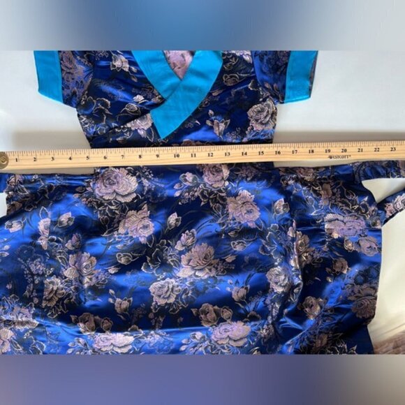 🩷 Kids, Tibetan Traditional Brocade Chupa Dress Losar - Blue. NWOT - Picture 11 of 12